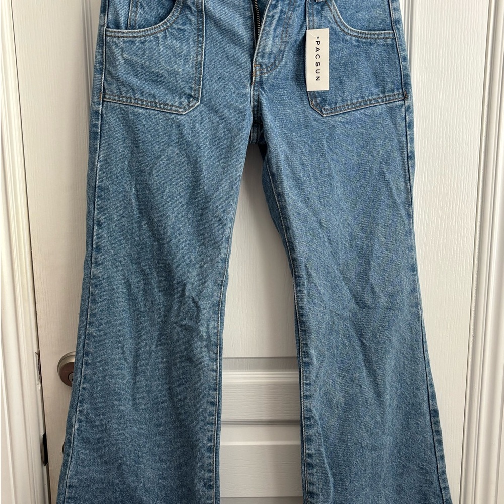 PacSun Blue Flare Wide Leg Jeans